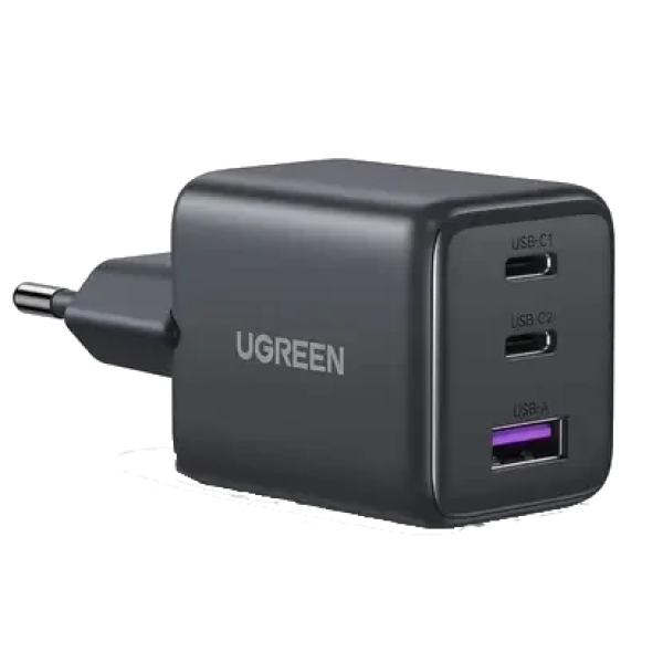 Зарядний пристрій UGREEN X515 GaN 30W Fast Charger (3-портовий, USB-C x2 + USB-A)